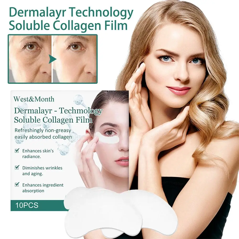 Película Soluble de colágeno, película de colágeno, papel Soluble reafirmante para ojos, antihumedad, hidratante, antienvejecimiento, arrugas, Li O7s0