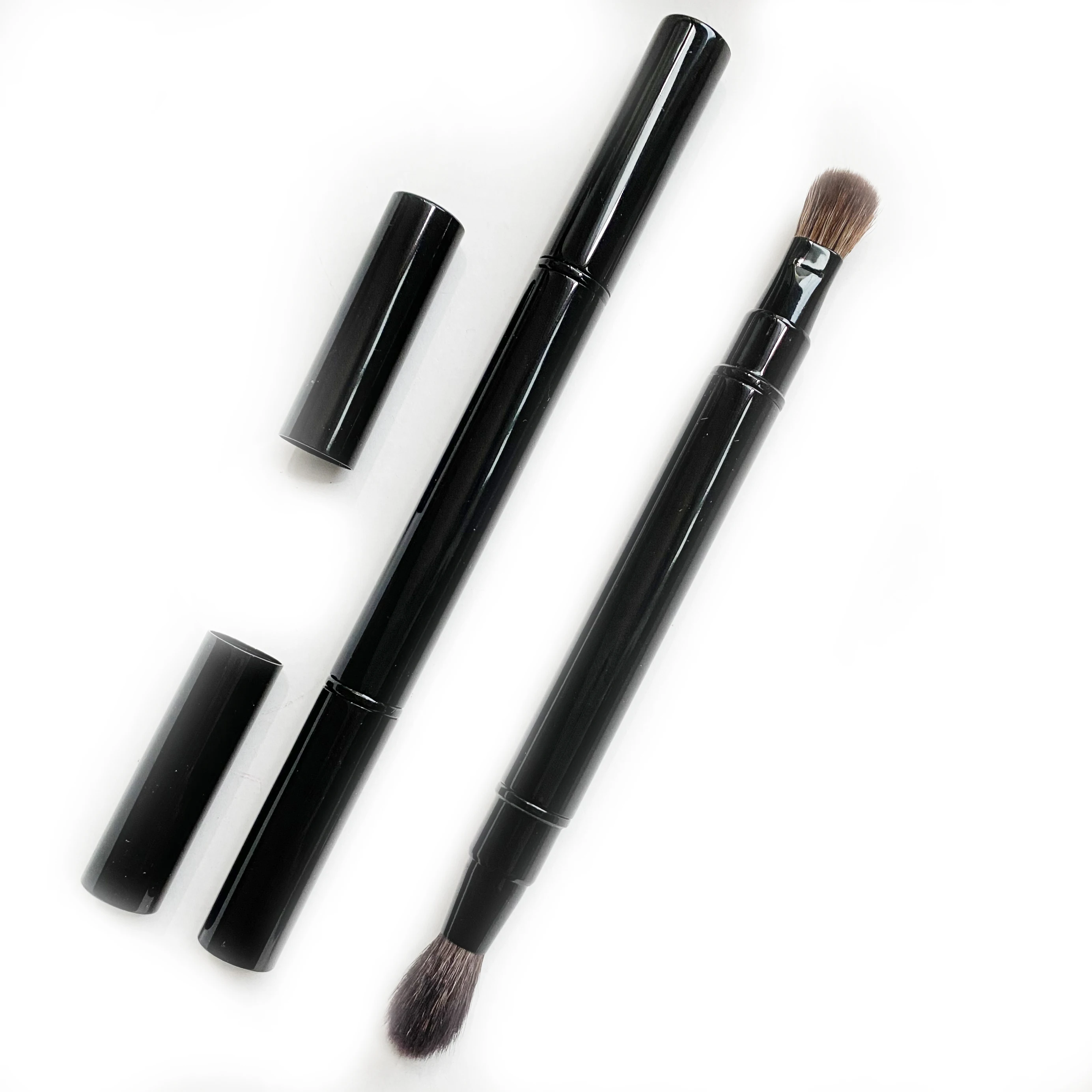 Retractable Dual-ended Eye Shadow + Blender Makeup Brush High-quality Metal Eye Shaping Smudging Blending Cosmetics Brush Tool