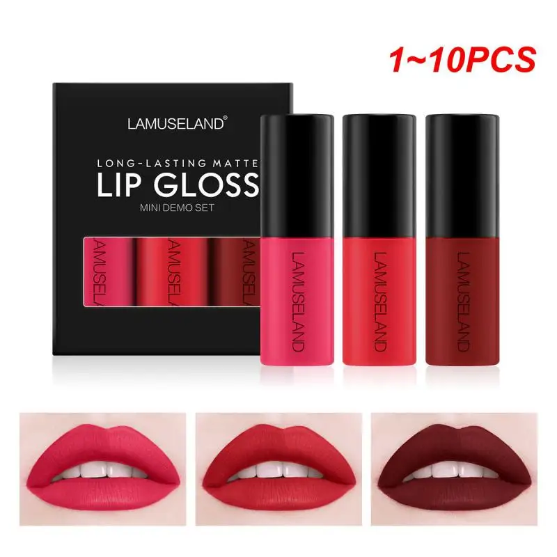 1 ~ 10 Stück Lip gloss wasserdicht langlebigen matten Mini flüssigen Lippenstift leicht zu tragen 12 Farben Lip gloss 3,5g Lippen Make-up