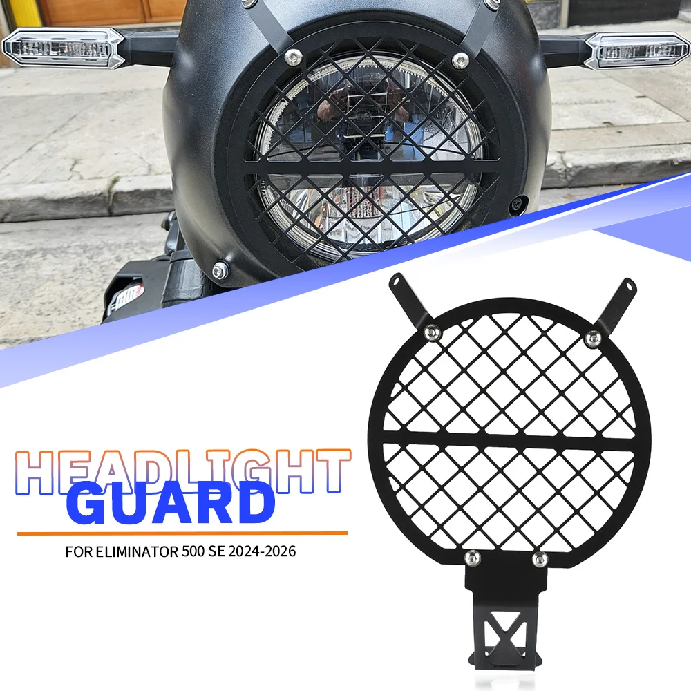 

For Kawasaki Eliminator 500 Headlight Headlamp cover Motorcycle Guard Cover Protection Grill Headlight Protector 2024 2025 2026
