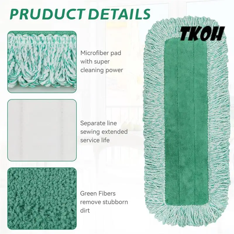 

TKOH-Microfiber Mop Replacement For Commercial Microfiber Dust Mop Cloth For Any Microfiber Flat Mop System