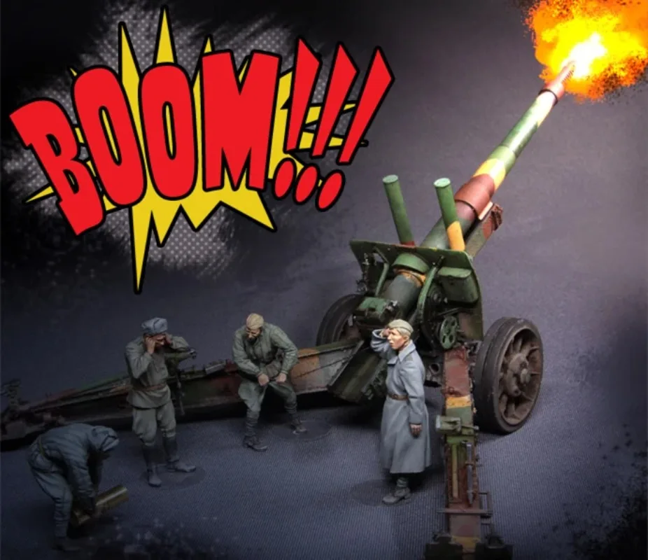 

1/35 Scale Resin Figure Model Kit Russian Artillery Crew 4 Figures (Excluding Cannon) Unassembled and Unpainted Miniatures 137