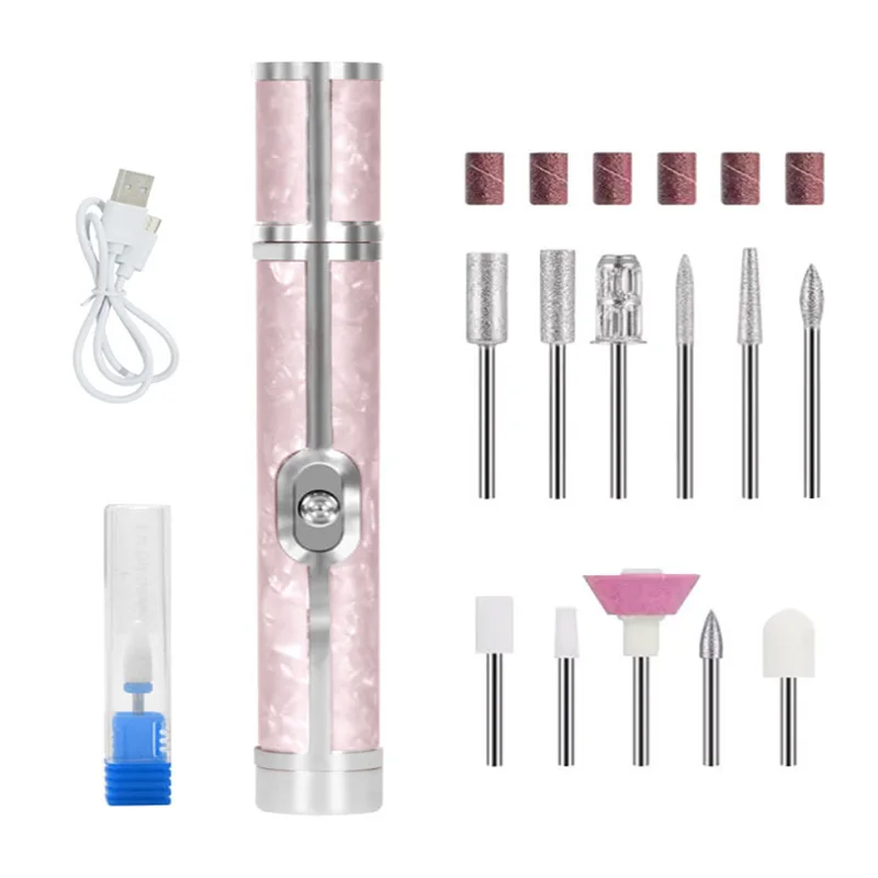 Electric Professional Nail Drill Set Rechargeable Portable Scrub Machine Nail Sharpening Home Professional Salon Nail Art