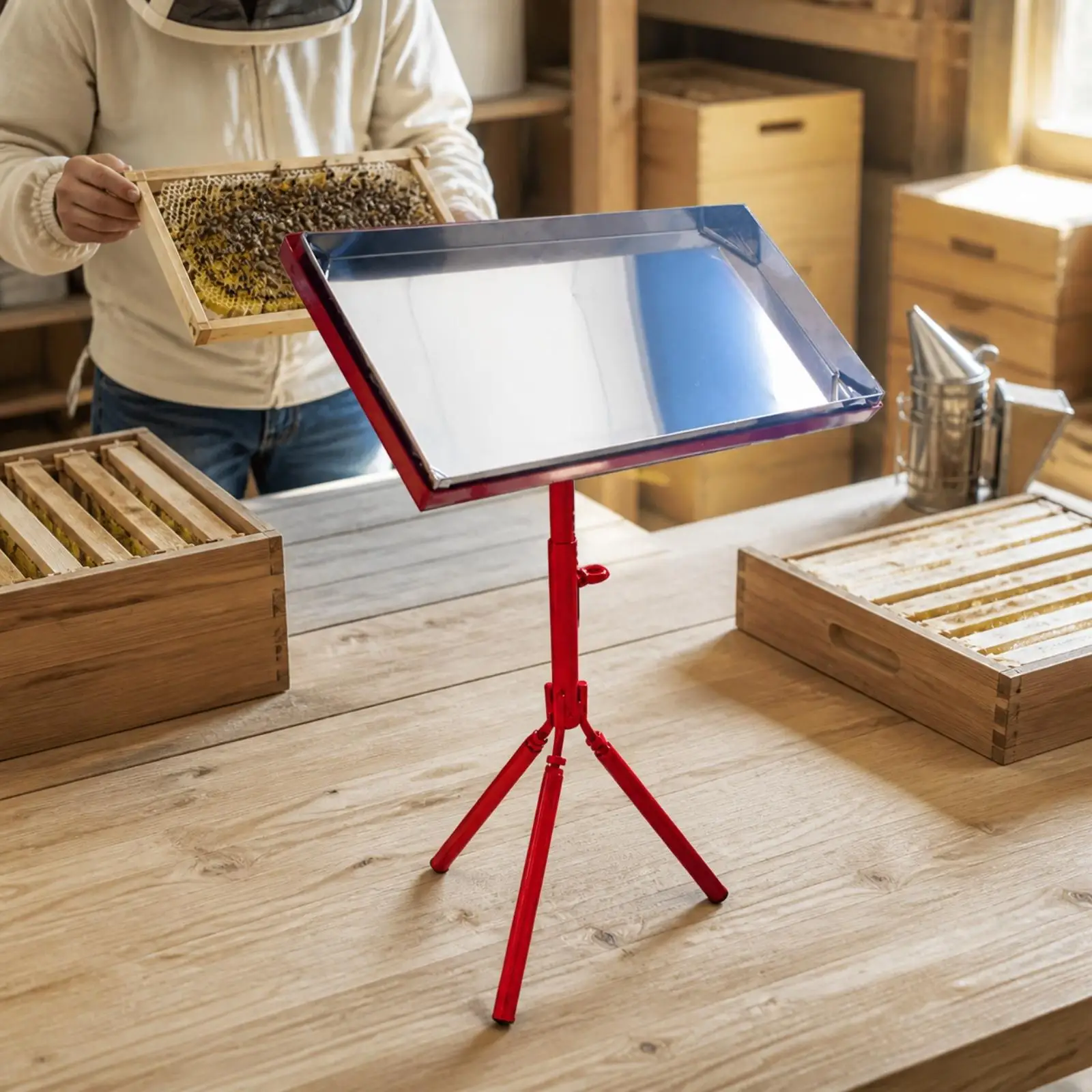 Frame-Support Stand with Stainless Steel Tray Long-Lasting Holder Sturdy