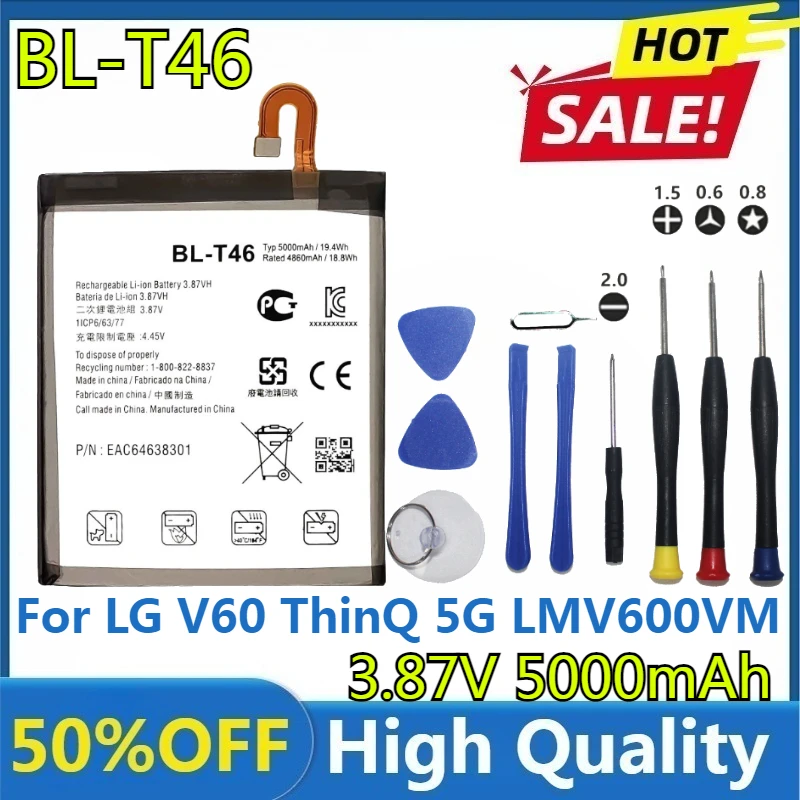 Neue hochwertige austauschbare BL-T46 Batterie für LG V60 ThinQ 5G LMV600VM V600VM V600QM5 Telefon Bateria