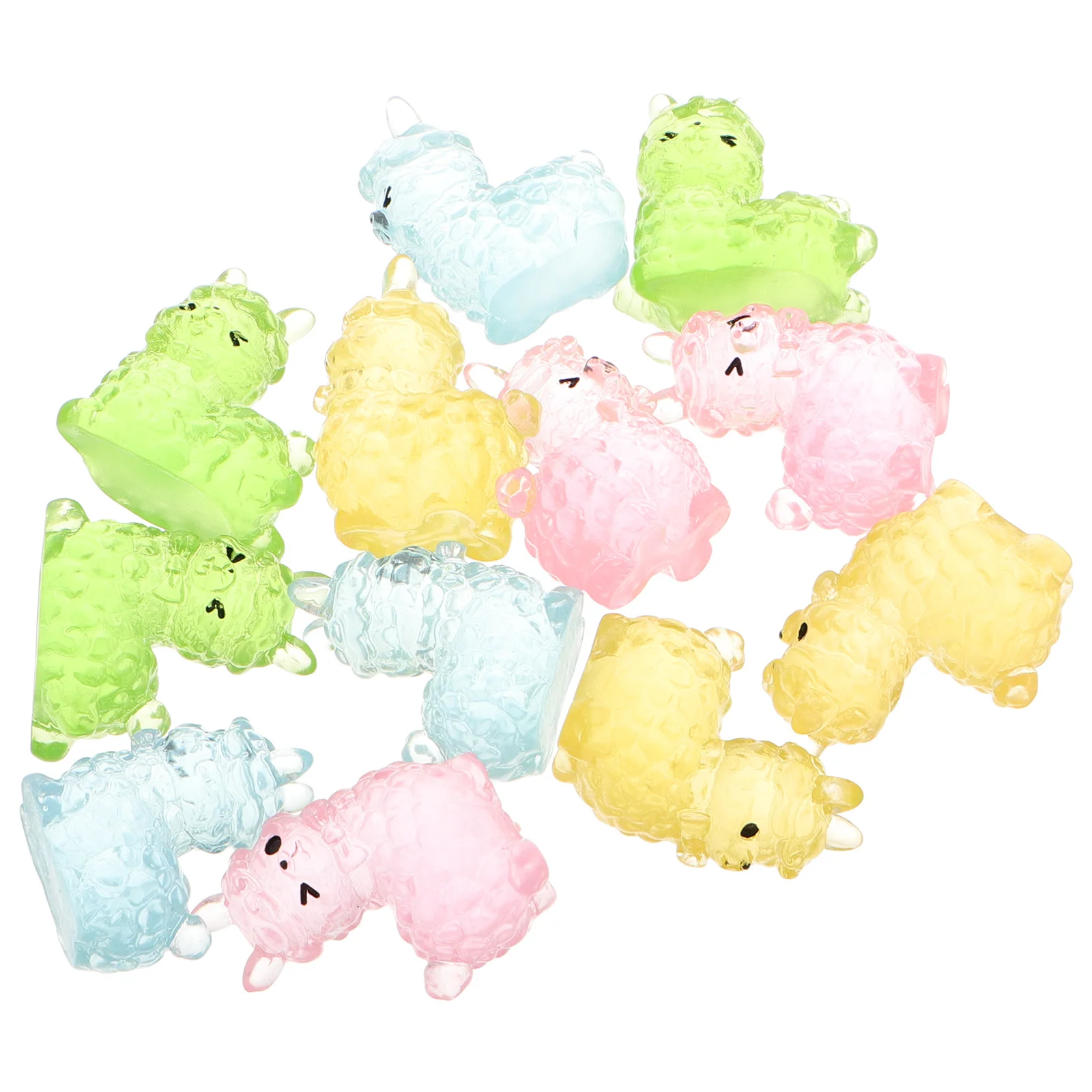 12 قطعة من زخارف موضوع الألبكة لطاولة حوض السمك، تماثيل بيت الدمى اللطيفة على شكل حيوانات، المنمنمات #3