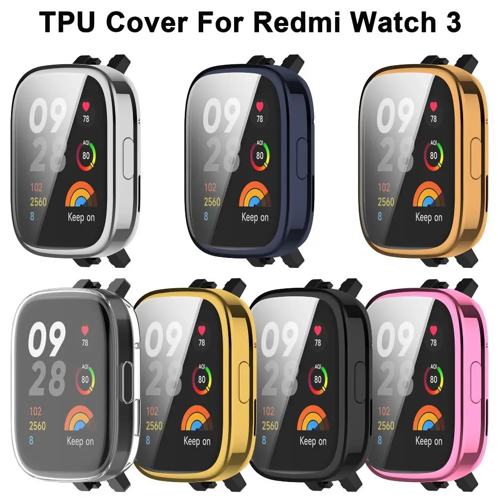 Casing jam tangan pintar TPU cakupan penuh pelindung layar penutup pelindung untuk Redmi Watch 3