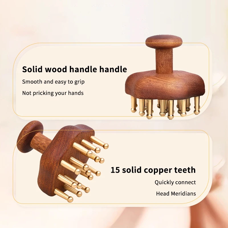 Multi-Functional Wooden Therapy Massage Comb Scalp Head Massager Natural Wood Circular Tooth Guasha Scraping Body Massager
