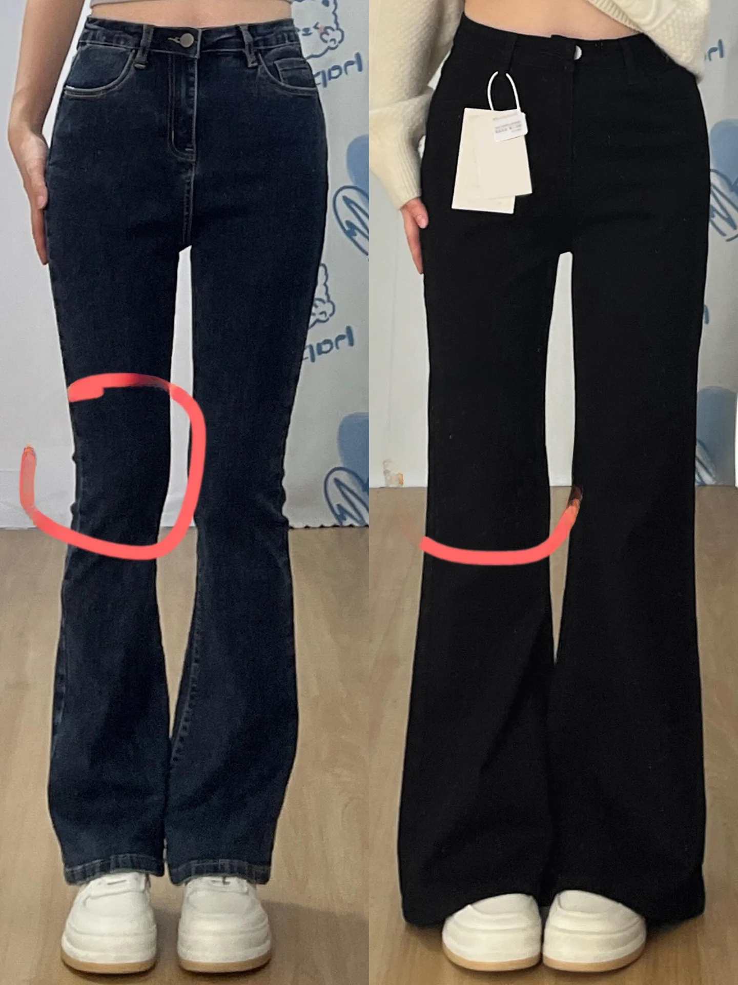 

Bla A-Line Wide Leg Jeans Women's Autumn Winter New plus Size Loose Slimming Pear ape Straight Leg Pants Cotton Stretch D...