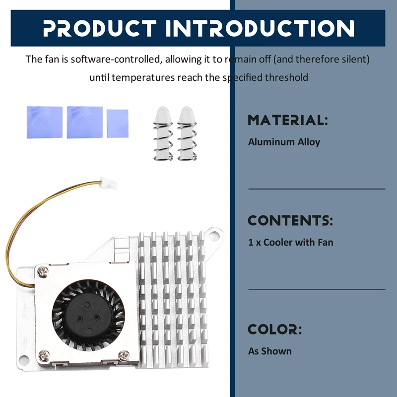 B50B-Для Raspberry Pi 5 Pi5 Активный охладитель с скоростным охлаждающим вентилятором Радиатор