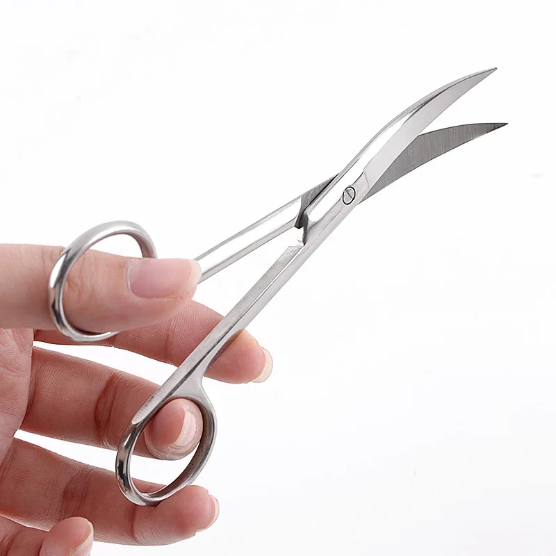 

Stainless steel scissors straight elbow pointed thickened size