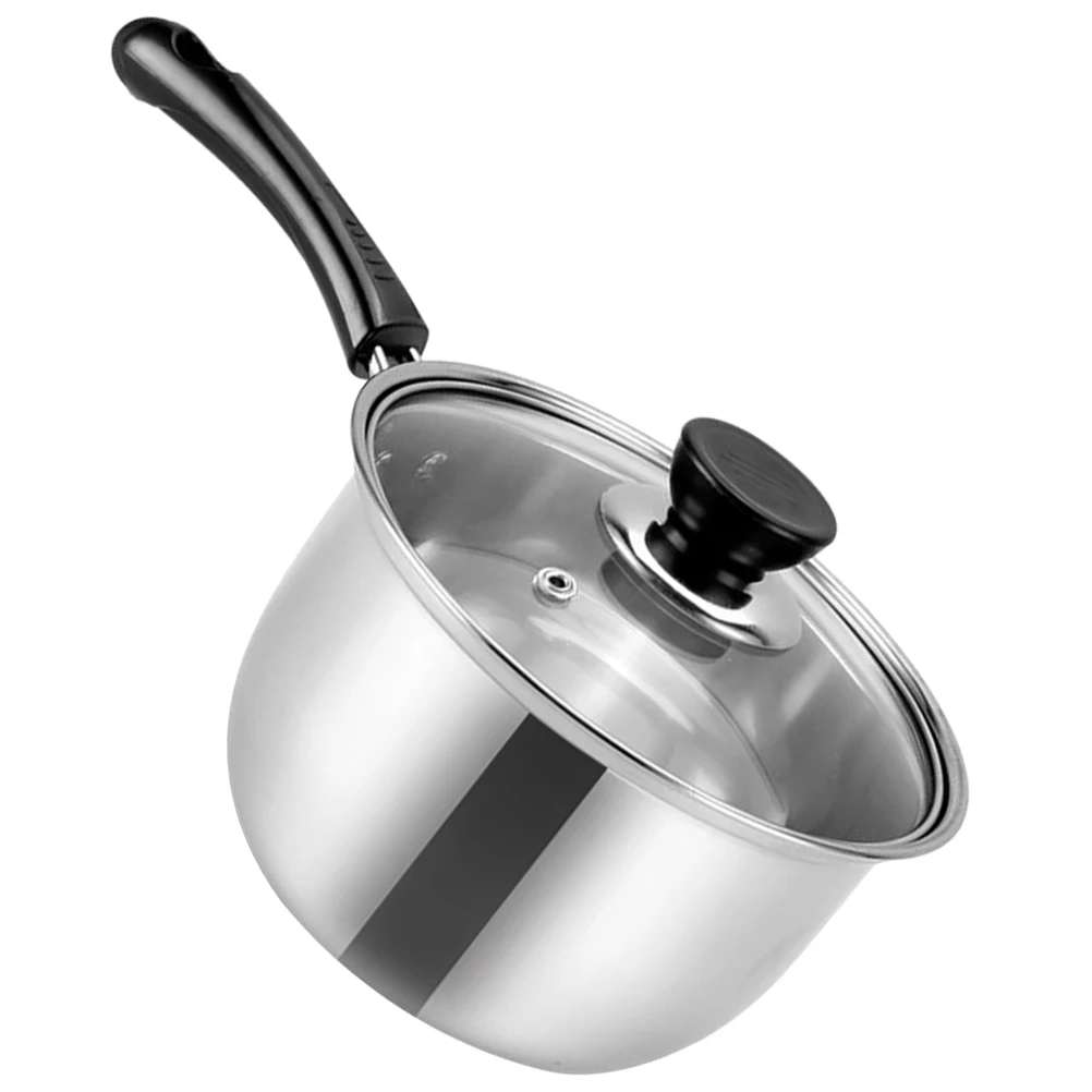 

Small Milk Pot Sauce Pans Cooking Pots Warmer Stovetop Stainless Steel with Lid Soup Lids Saucepan