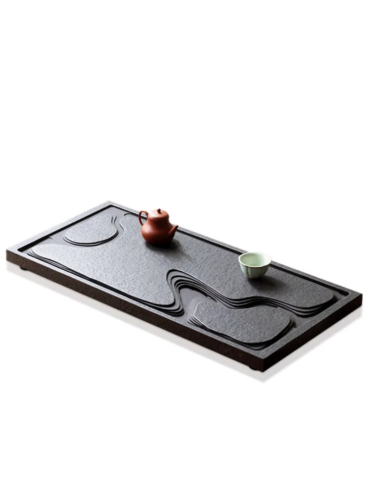 

Household Black Gold Stone Tea Tray Simple Modern Light Luxury Tea Table Kung Fu Tea Sea Natural Whole Black Gold Stone