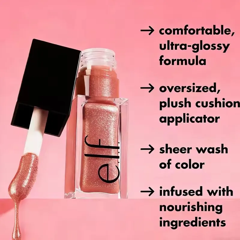 Elf Brand Portable Lip Gloss New Colors Flashing Divine Wine Tinted Lightweight Moisturizing Film-Forming Lip Oil Cosmetics