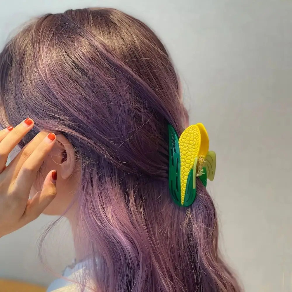 

Jewelry Vegetable Corn Hair Clip Acetate Creative Claw Clip Headwear for Women Girls