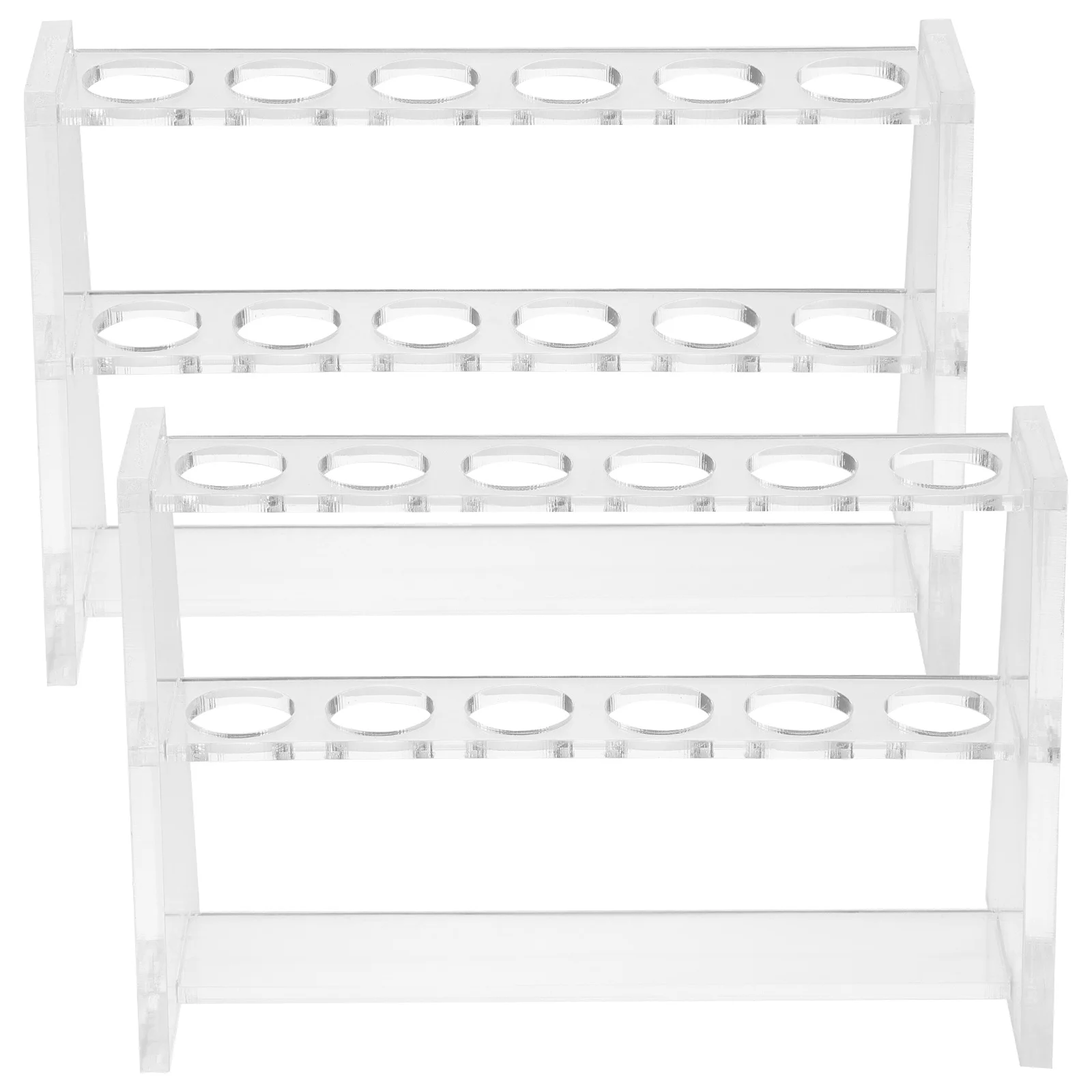 

2pcs Test Racks 6 Slots Dual-Layer Tube Holder Laboratory Drying Rack Scientific Tube Organizer Acrylic Stand