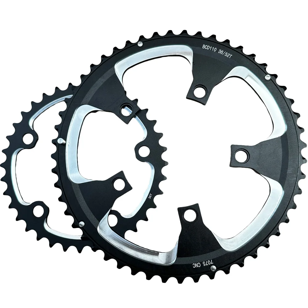 36T 52T 110 BCD Rennrad Kettenblatt 52 Gang Doppelkettenblatt Spur Fahrrad 110BCD Krone – Detail 1