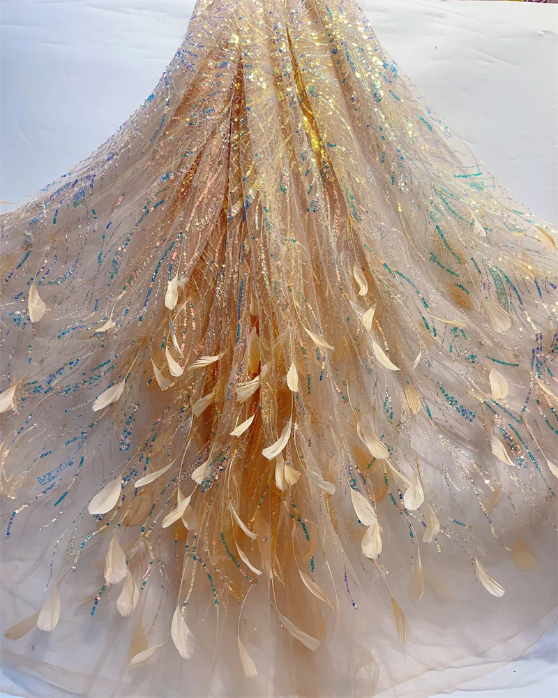 Shi Ting squisiti fiori 3D ricamo tulle francese tessuto di pizzo netto tessuto di pizzo africano per abiti da sera da festa matrimonio HX