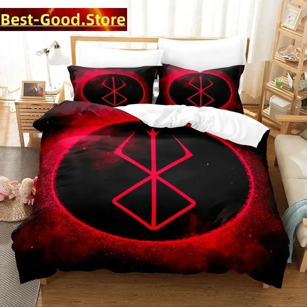 3D Print Fashion Anime Berserk Bedding Set Boys Girls Twin Queen King Size Duvet Cover Pillowcase Bed boys Adult Bedroom