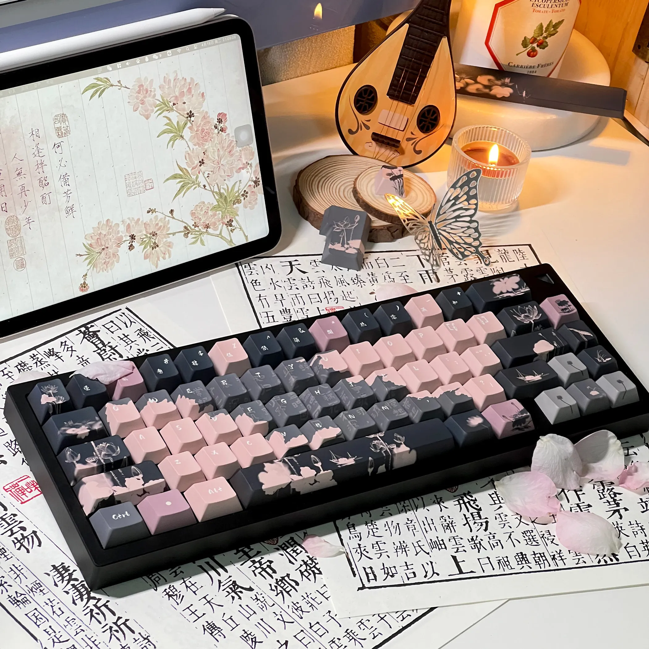 140 Keys/Set Chinese style Dream Command Keycaps Dye-Sub PBT KeyCap Cherry Profile For mx Mechanical Keyboard Gaming Office