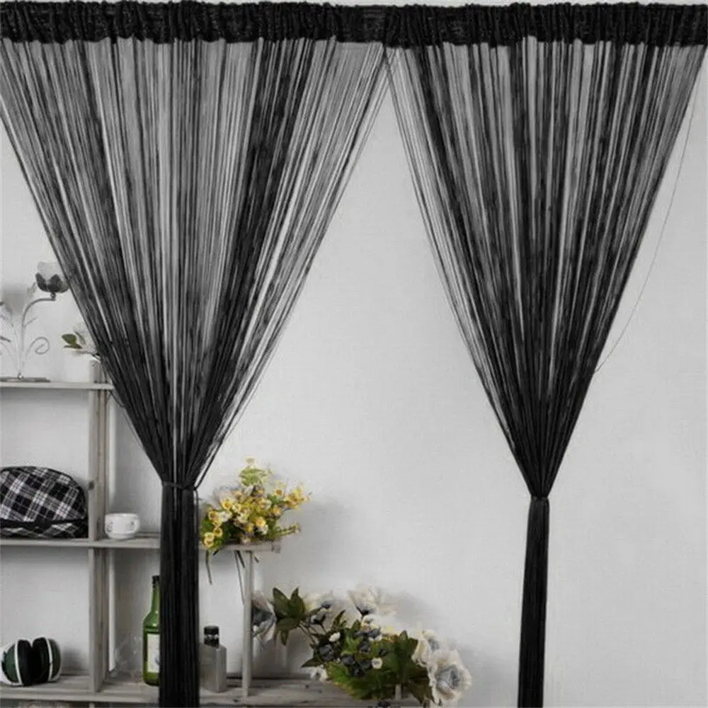 Window Curtains Room Divider Net Wedding Party Decoration Hanging Beaded Curtains Door Fly Screen String Curtain Screen Panel