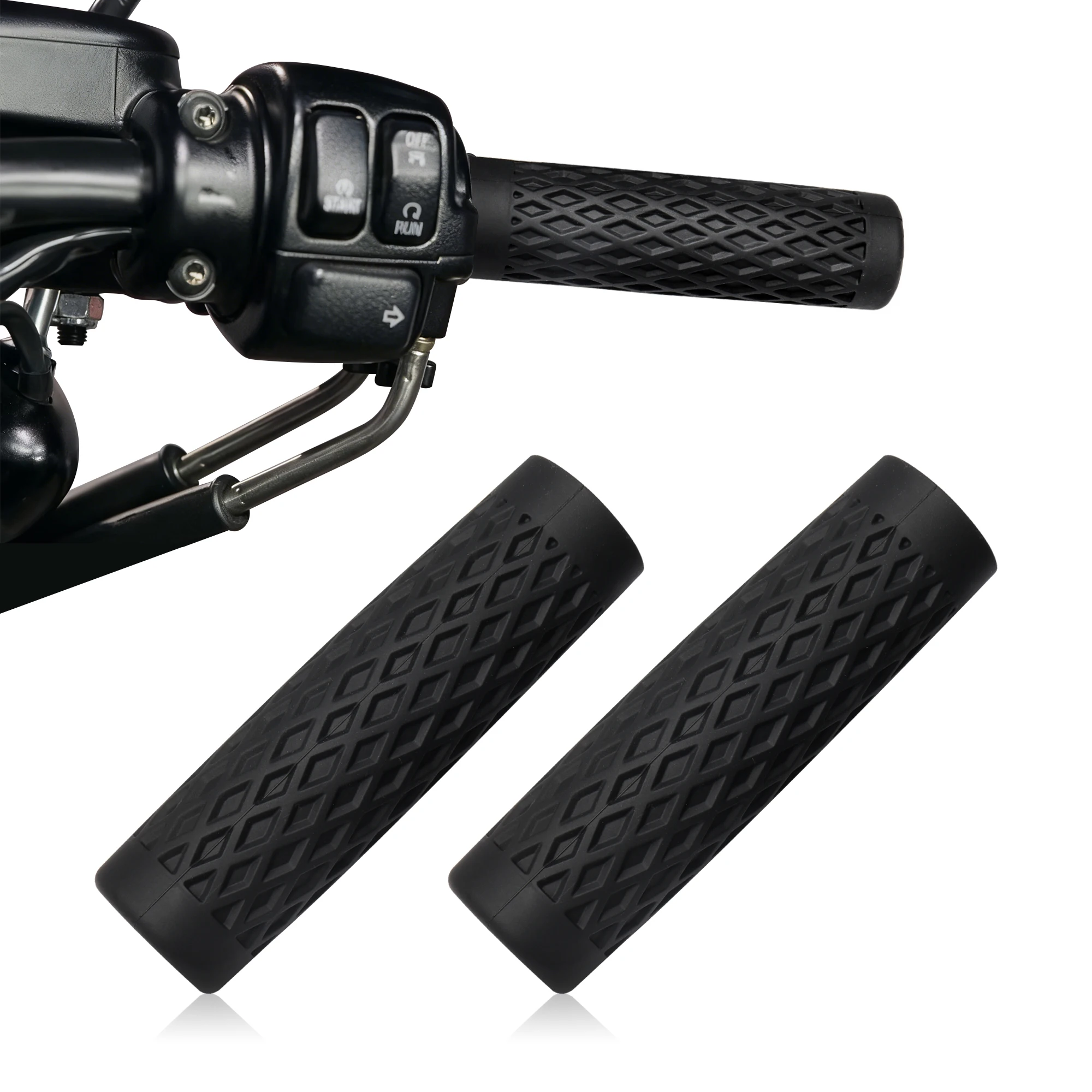 

Motorcycle 1" Handlebar Hand Grips Cover for Harley Most Touring Softail Sportster Dyna, A Pair
