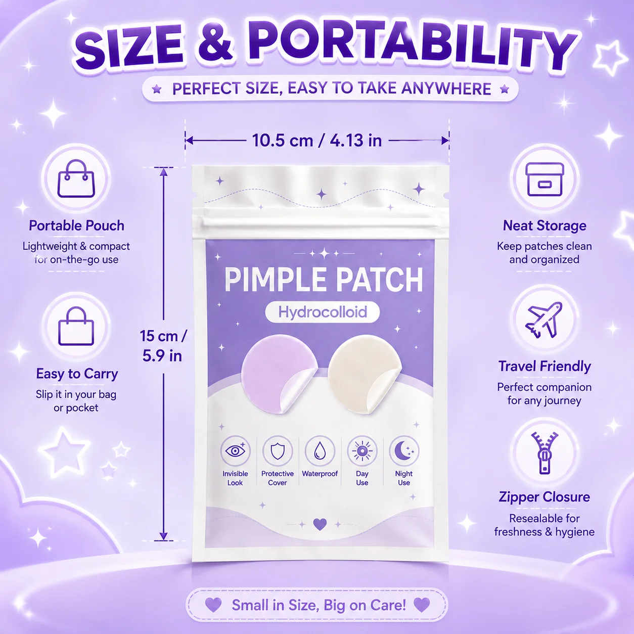 240+240Pcs Star & Round Hydrocolloid Face Patches, Invisible Clear Blemish Cover Stickers, Waterproof, Day & Night Use