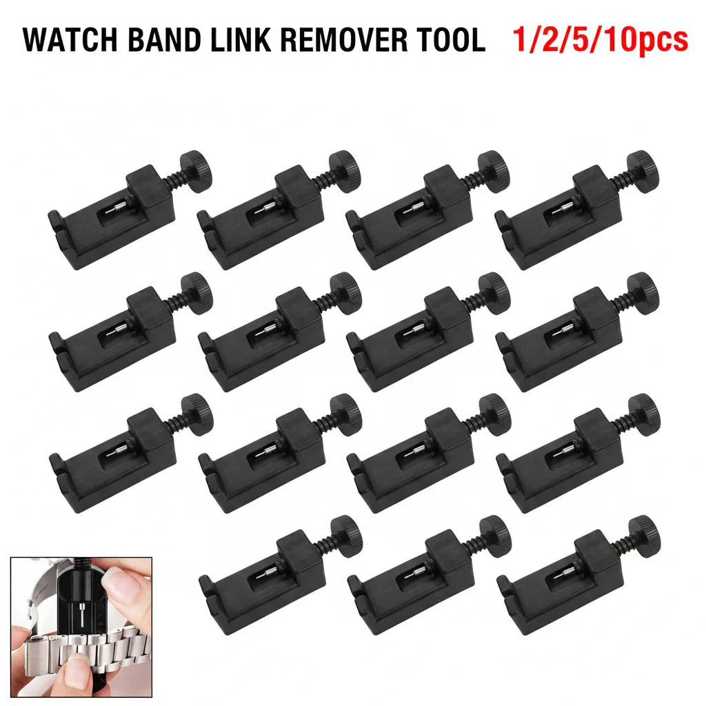 Small Black Plastic Manual Watch Repair Tool Mini Watch with Adjustable Strap Strap Remover Chain Adjuster for Clockmaking