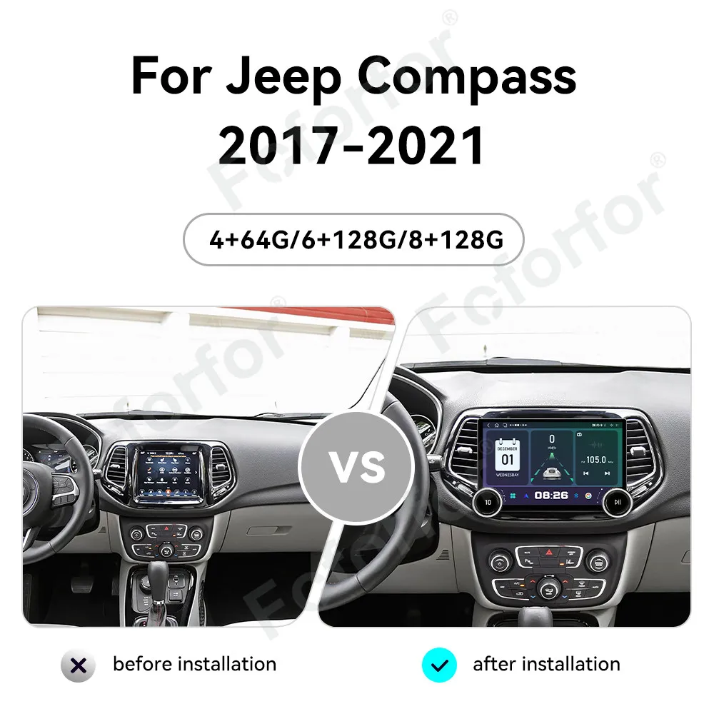 Advanced HD Touch Screen Android 15 11.5 Inch Wireless CarPlay GPS Navigation Stereo Head Unit For Jeep Compass 2017-2021