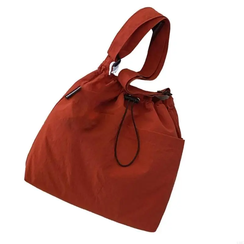 63HC Women Bag Large Capacity Crossbody Bag Drawstring Shoulder Bag Canvas Bag Student School Bag for Travel Daily