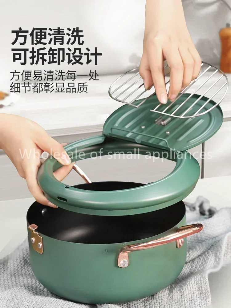 Mini Freidora Doméstica, Diseño de Ahorro de Combustible y Control de Temperatura, Olla Especial para Freír Tempura para Cocina Casera