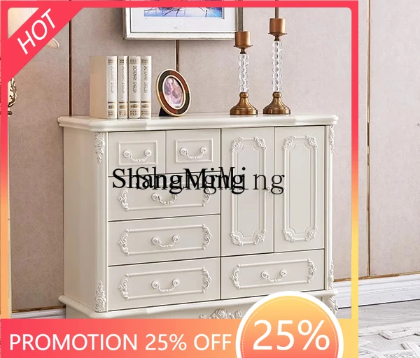 

FG Master Bedroom Locker Solid Wood Drawer Living Room Storage Bedside Cabinet