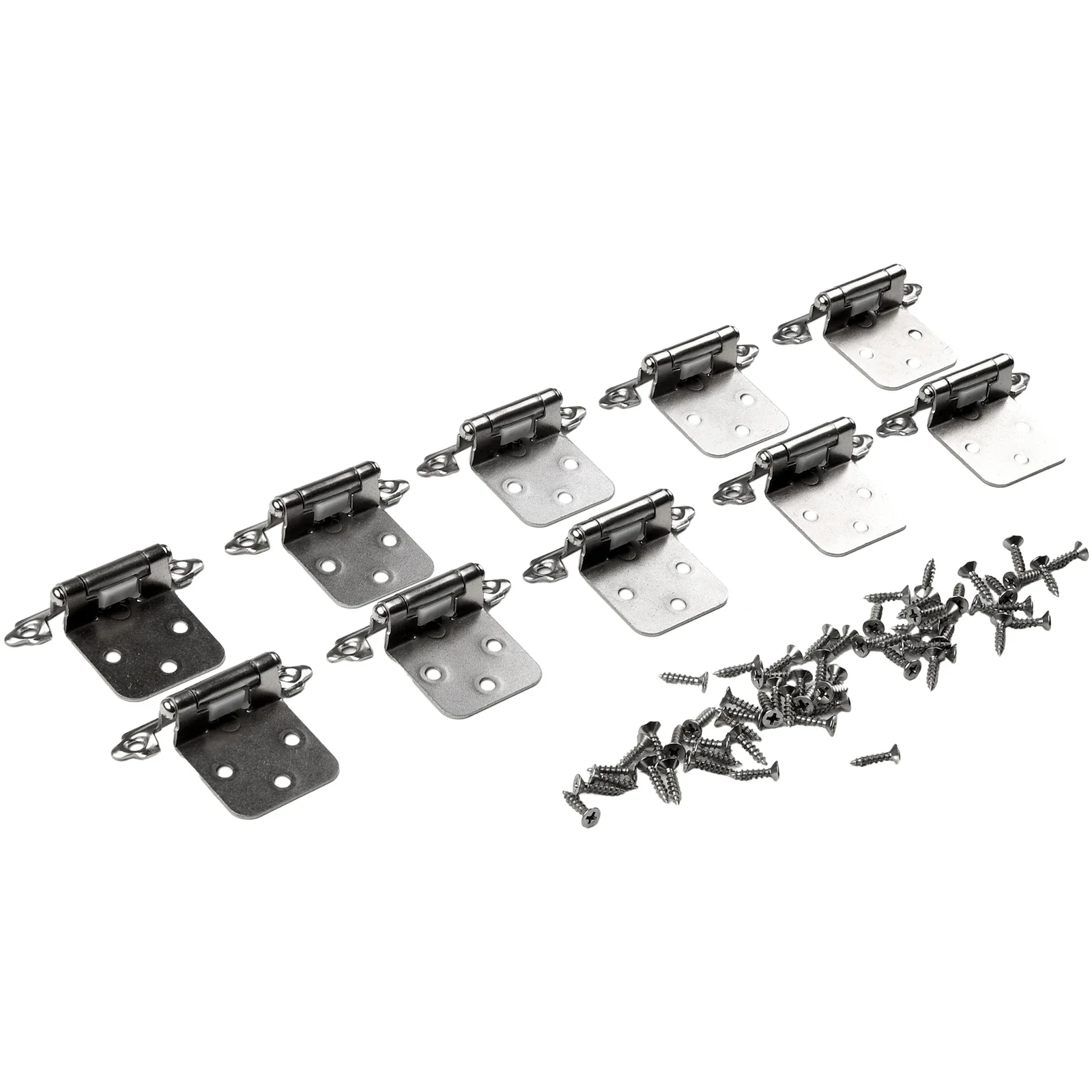 Kitchen Door Hinges 10pcs Cabinet Drawer Heavy Duty Reused Self-Closing W/ Screws 7x4x3cm Cold-rolled Steel Cupboard