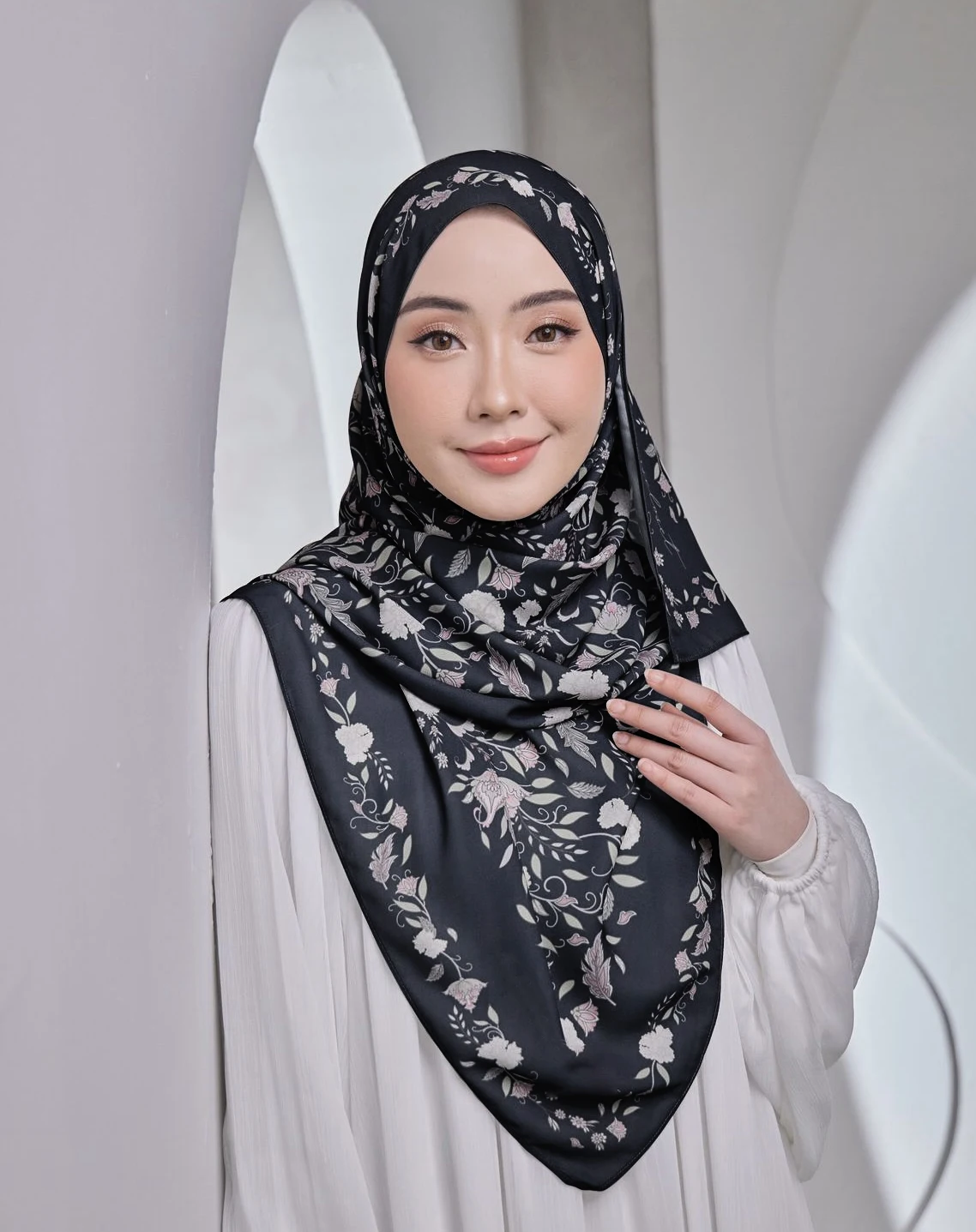 

Chiffon Hijab New Floral Print Long Scarf Muslim Women's Hijabs Shawl Breathable Malaysian Headscarf Wraps Shawls For Women