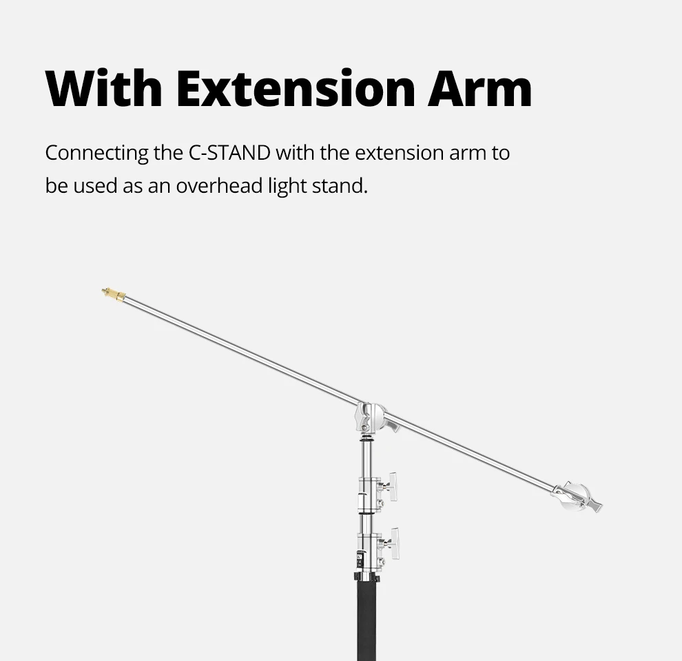 Heavy Duty Grip Head 1.6cm 16mm C Stand Mounting Adapter Metal Holder Photography for Light Stand Extension Boom Arm Reflector