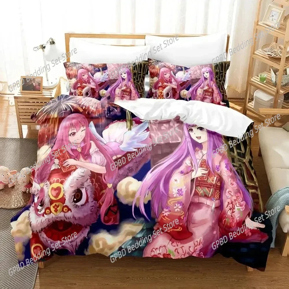 Anime Cupids Chocolates Bedding Set 3D Printed Suitable for Bedroom Duvet Cover Set With Pillowcases Kids Home Textile