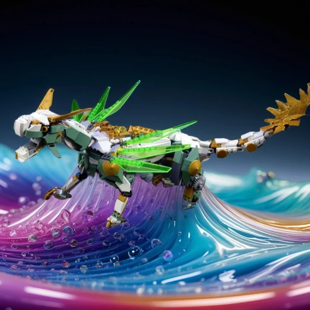 

566 шт. Moc Lloyd's Titaner Mech Dragon DIY механический дракон, креативные строительные блоки, идеальный подарок