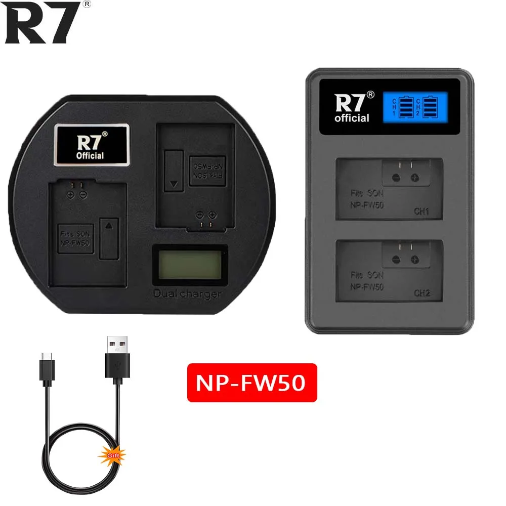 

R7 NP FW50 camera battery charger for SONY Alpha a6500 a6300 a6000 a5000 a3000 NEX-3 a7R