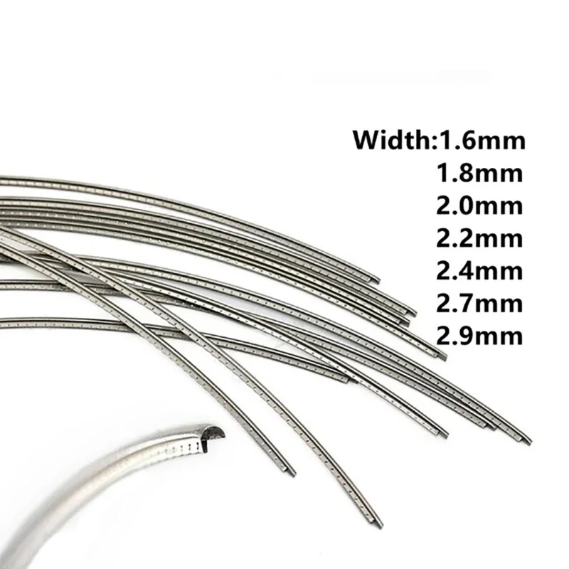 1 Roll Chrome Electric Guitar Fret Wire Length 2.5 Meter Gauge 1.6-2.9mm for Guitar /Ukulele /Bass Fingerboard Replacement