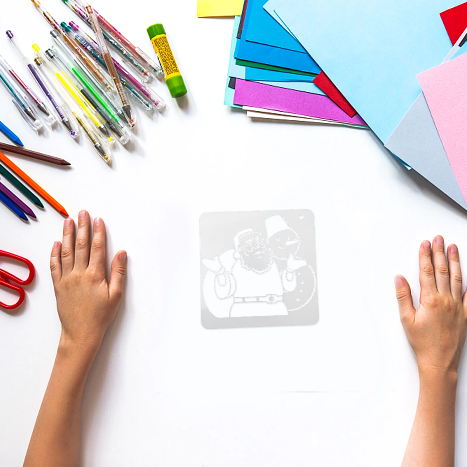 

20 Pcs Painting Templates Christmas Stencils Small Cutting White Greeting Card Reusable Tools Kids Art Projects School