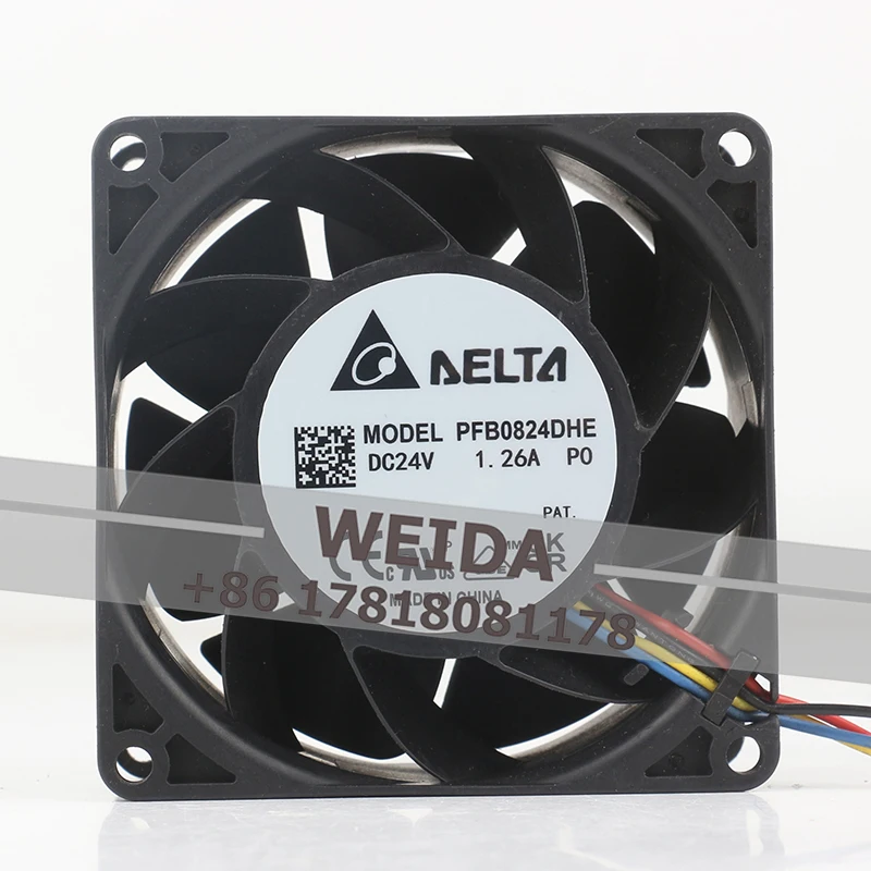 Delta 8038 24V 1.26A Cooling Fan PFB0824DHE-P0 8CM Axial Flow Converter 80X80X38MM 4-wire PWM Speed Regulation