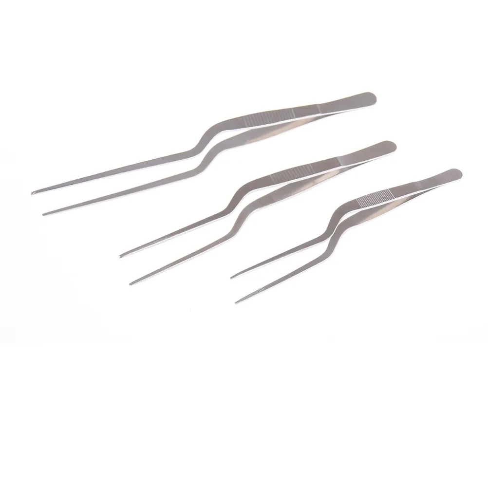 12.5cm 14cm 16cm 18cm 20cm 25cm  Silver Stainless Steel Tweezers Forceps Straight Tip Tweezer Tool