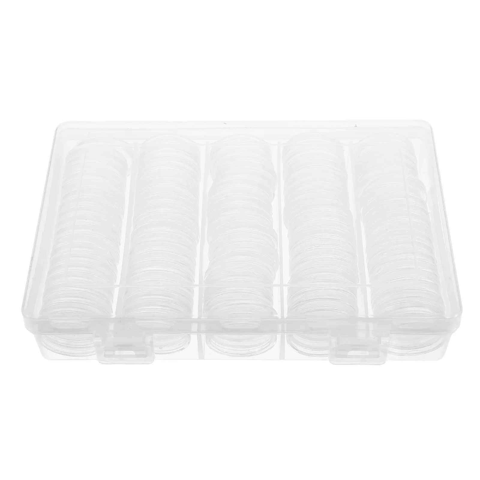 

1 Set 25Mm Capsules Plastic Coin Holders High Transparency Secure Storage Box For Collectors Clear Container Case Lightweight