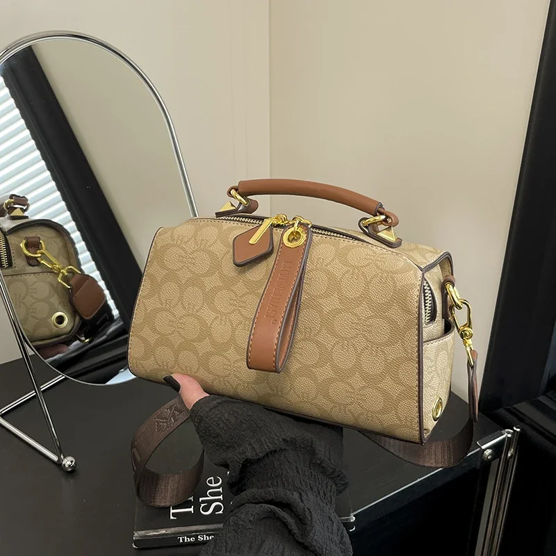 حقيبة كتف أنيقة للسيدات من الجلد الطبيعي، قابلة للتحويل إلى كروس بودي ماسنجر، حقيبة يد كلاسيكية أنيقة للنساء