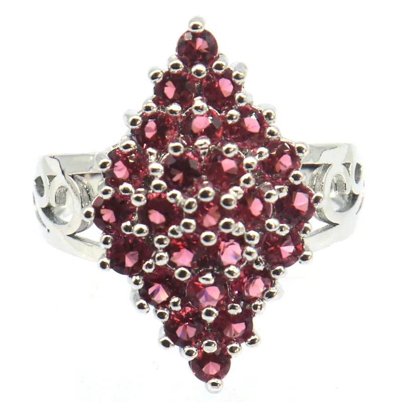 Buy 5 Get 1 Free 26x16mm created Rhodolite Garnet Tanzanite Pink Kunzite Weddings Ladies Silver plated Rings Many Sizes