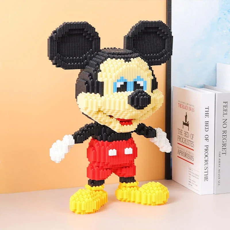 2024 New Disney 38cm Mickey Mouse Assembled Building Block Puzzle Toys DIY Cartoon 3D Model Children\'s Birthday Christmas Gifts