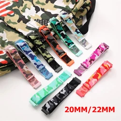 Camouflag Nylon Strap for Samsung Galaxy Watch 7/6/5/4 40mm 44mm 4/6 Classic S3 Active2 Huawei Watch GT4 Gt3 22mm 20mm Watchband