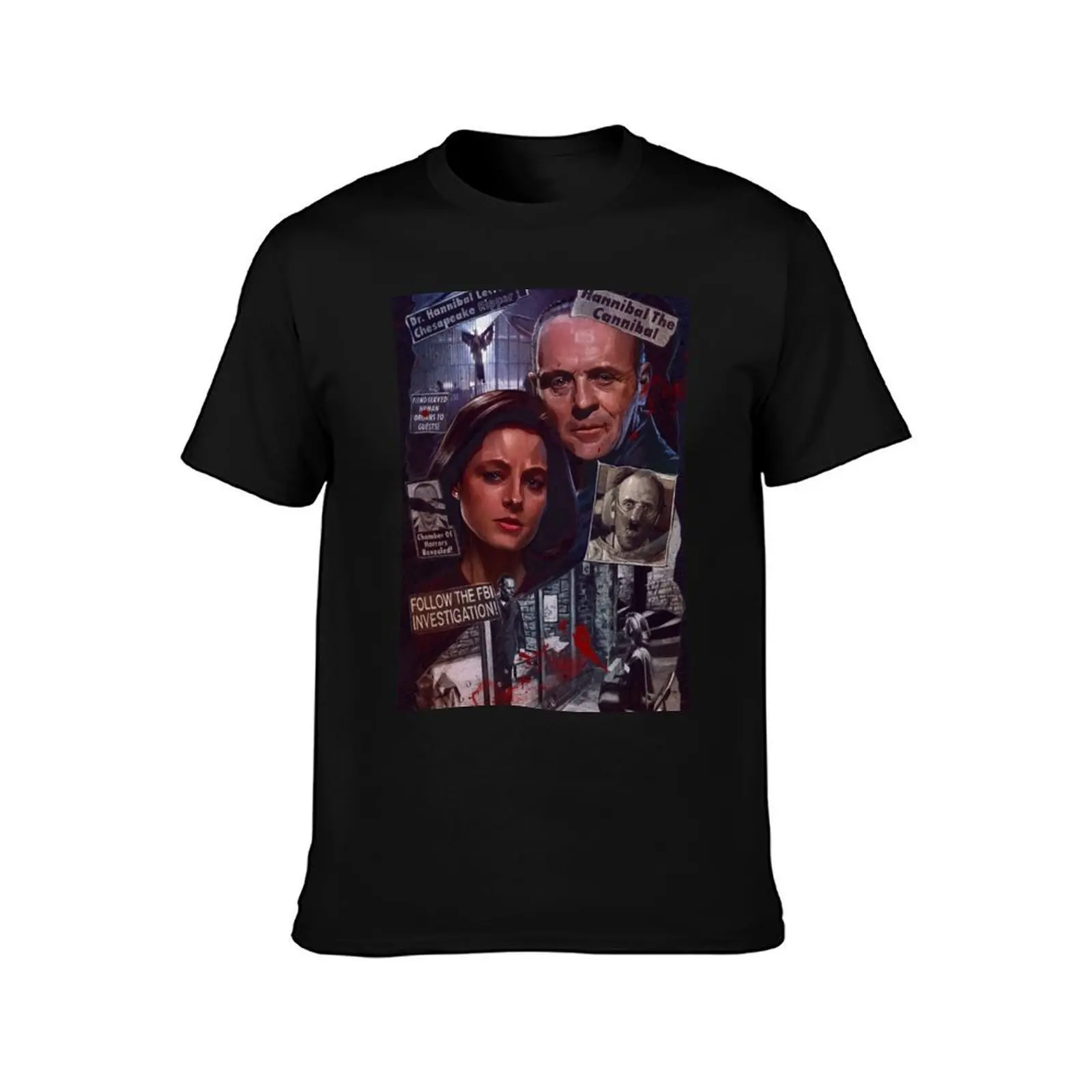 The Silence of the lambs Movie Poster T-Shirt, Summer Casual Cotton Tee, Oversized Streetwear Tops, Vintage Graphic Print