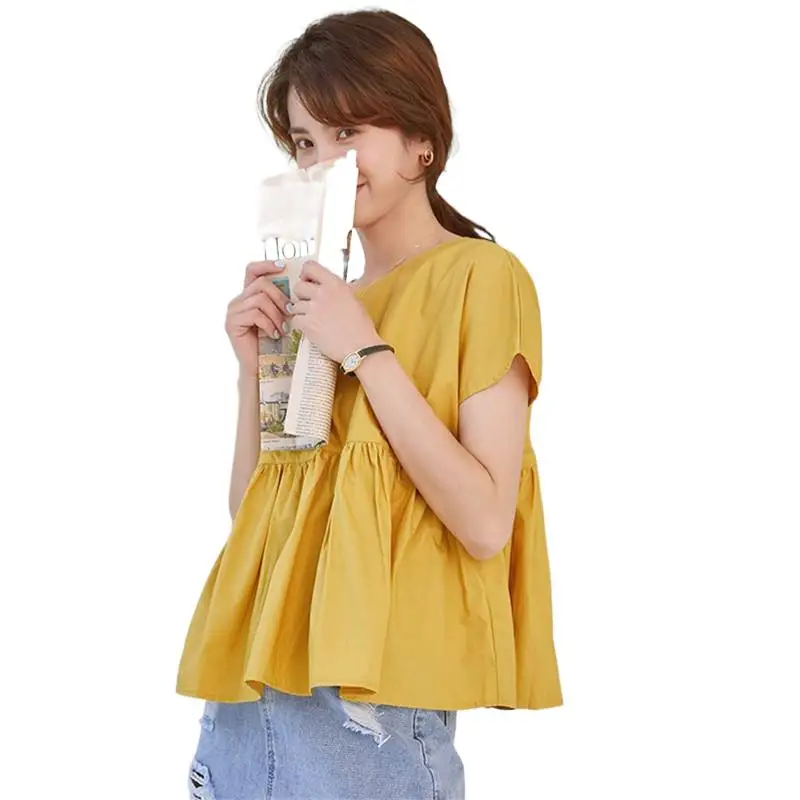 

Japan style women Kawaii sweet Bow tops shirts candy color cotton blouse,streetwear Elegant Summer blusas camisas femininas