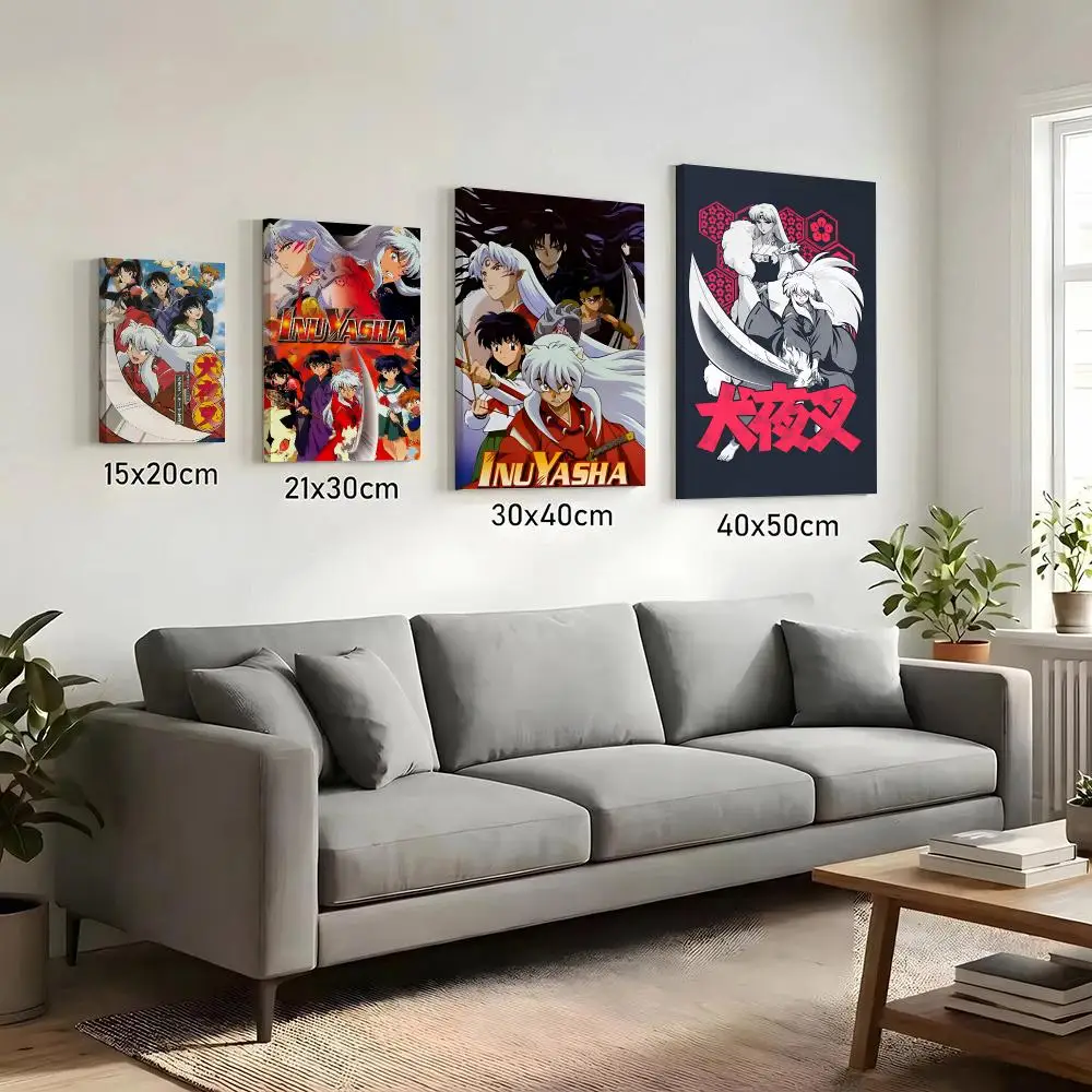 Classic I-Inuyasha Anime Painting Calligraphy HD Canvas Print Poster Wall Art | Optional Frame | Modern Hallway Decor